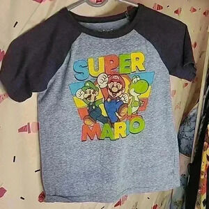 Super Mario blue t shirt